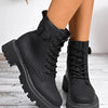 Lace Up Platform Boots - Black