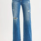 RISEN Full Size High Rise Ankle Straight Front Body Distressed Jeans Plus Size - Farnelli