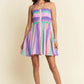 Davi & Dani Multi Color Ombre Printed Bodice Button Up Dress - Farnelli