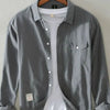 Men's Plus Size Button Up Long Sleeve Shirt - Dark Gray