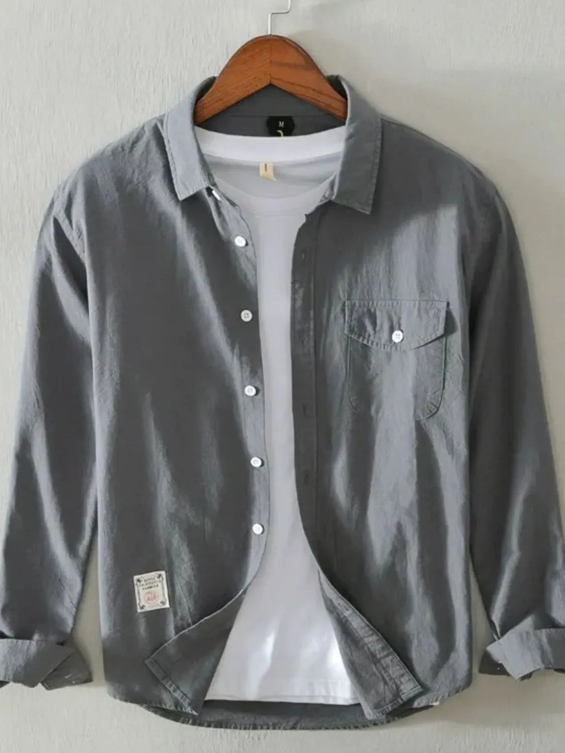 Men's Plus Size Button Up Long Sleeve Shirt - Farnelli