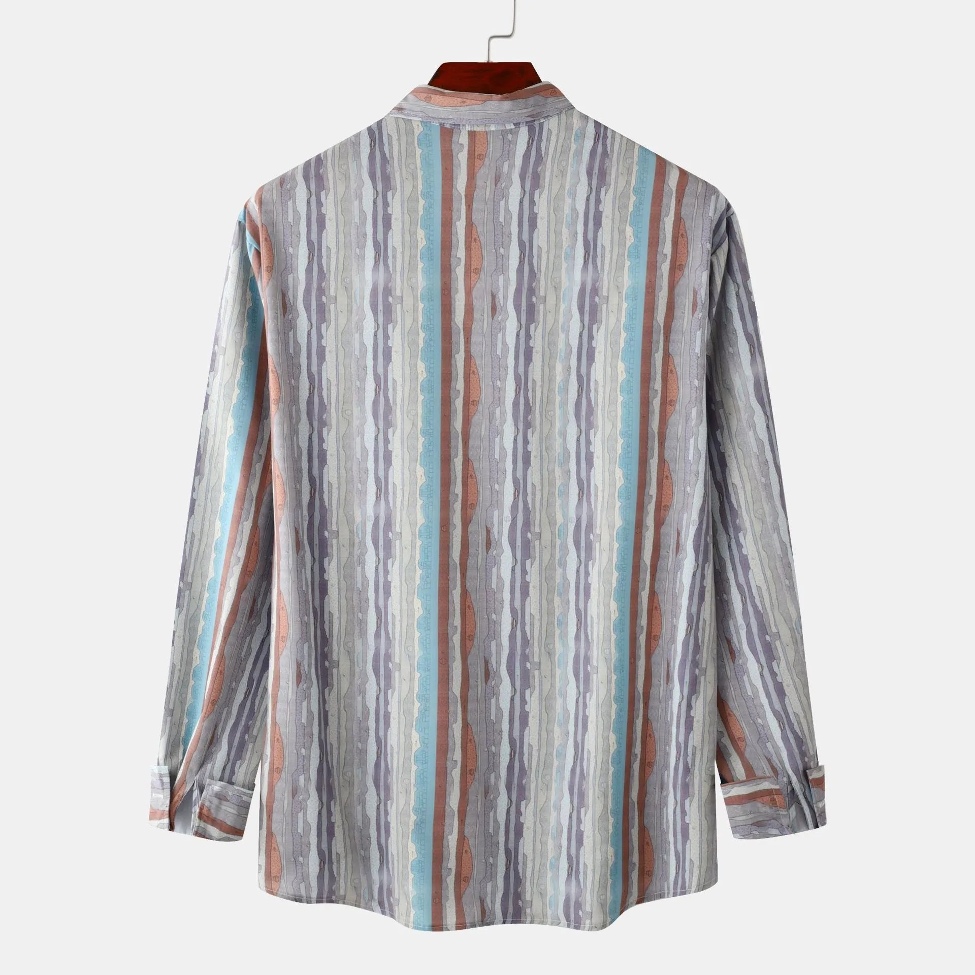 Men's Casual Vintage Striped Long Sleeve Button-Down Shirt - Farnelli