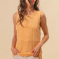 BiBi Textured Sweather Knit Twist Back Sleeveless Top - Farnelli