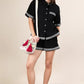 VERY J Crinkled Woven Shirt Top & Shorts Set - Farnelli