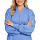 Zenana Scuba Half Zip Drop Shoulder Sweatshirt - Farnelli