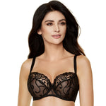 Sheer Full Figure Bra Gorteks Fiore Black-0