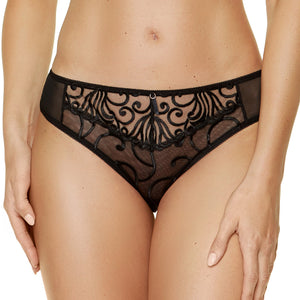Gorteks Fiore Black Sheer Low Rise Bikini Panty-0
