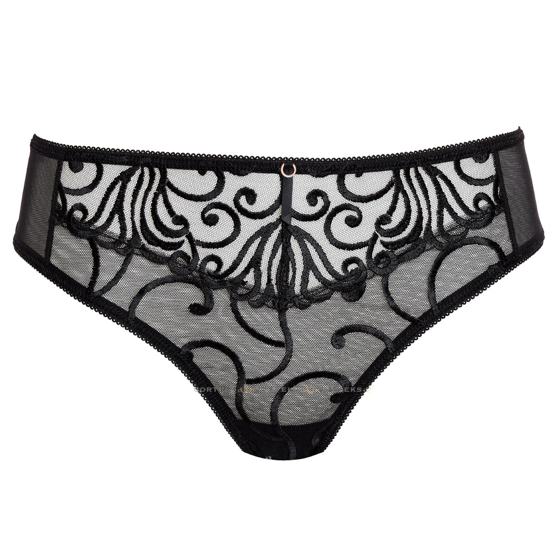 Gorteks Fiore Black Sheer Low Rise Bikini Panty-3
