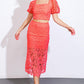 UNFORGETTABLE ICON WOVEN LACE TOP AND SKIRT SET
