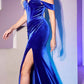 Cinderella Divine OC011 Long Velvet Off the Shoulder Corset Bodice and Slit