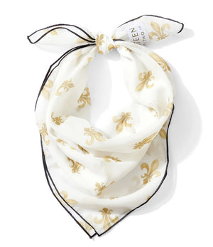Fleur-de-Lis Chiffon Scarf | 20" Square Scarf