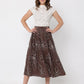 Gracia Fashion Women's Floral Embroidery Pleated A-Line Skirt