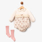 Floral Lace Romper with Socks