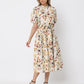 Gracia Fashion Women's Floral print belt dress
