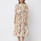 Gracia Fashion Women's Floral print belt dress