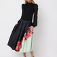 Gracia Fashion Women's Floral Print Pleated A-line Skirt