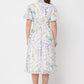 Gracia Fashion Women's Floral Print Puff Sleeve Elastic Waist A-Line Dress