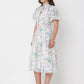 Gracia Fashion Women's Floral Print Puff Sleeve Elastic Waist A-Line Dress
