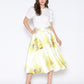 Gracia Fashion Women's Floral Print Satin A-Line Skirt