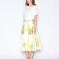Gracia Fashion Women's Floral Print Satin A-Line Skirt