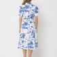 Gracia Fashion Women's Floral Print Short Sleeve Front Button Down Dress