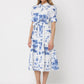 Gracia Fashion Women's Floral Print Short Sleeve Front Button Down Dress