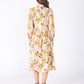 Gracia Fashion Women's Floral Printed Long Sleeve Belt Dress