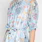 Gracia Fashion Women's Floral Printed Short Sleeve Belt Dress