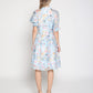 Gracia Fashion Women's Floral Printed Short Sleeve Belt Dress