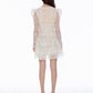 Gracia Fashion Women's Flowery Embroidered Lace V-Neck Mesh Mini Dress