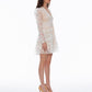 Gracia Fashion Women's Flowery Embroidered Lace V-Neck Mesh Mini Dress