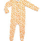 Orange Football Bamboo Baby Pajamas – Zipper Footie
