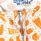 Orange Football Bamboo Baby Pajamas – Zipper Footie