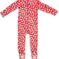 Red Football Bamboo Baby Pajamas – Zipper Footie