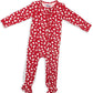 Red Football Bamboo Baby Pajamas – Zipper Footie