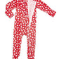 Red Football Bamboo Baby Pajamas – Zipper Footie
