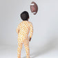 Orange Football Bamboo Baby Pajamas – Zipper Footie