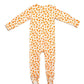 Orange Football Bamboo Baby Pajamas – Zipper Footie