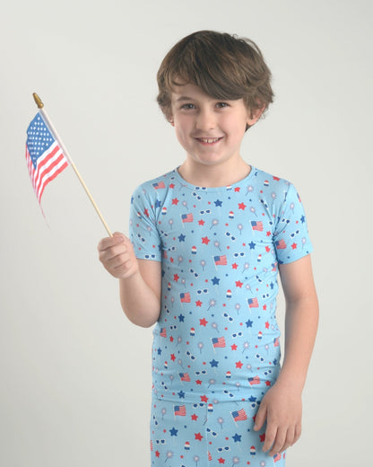 Flag Bamboo Pajamas for Kids – Two Piece Set