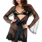 Elegant feminine mystique robe with lace and satin details, showcasing a luxurious purple nightwear ensemble.