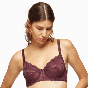 Full Figure Lace Unlined Bra Harlow Elderberry Purple | Blush Lingerie-1