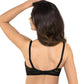 Gorteks Luna Black Full Figure Padded Striped Bra-1
