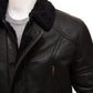 Boehmer Black Leather Shearling Jacket