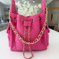 BEACH HAUS Bayshore Bucket Small in fuchsia, compact bucket bag with structured shape and carry handles