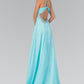 One Shoulder Chiffon Long Dress Accented with Jewel - Farnelli