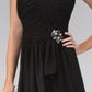 Strapless Sweetheart Chiffon Long Dress with Ruched Bodice - Farnelli