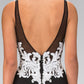 V-Neck Rome Jersey Long Dress with Bead and Sequin Detailing - Farnelli