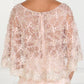 Mesh Mermaid Long Dress with Embroidered Cape Sleeves - Farnelli