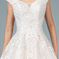 Embroidery Embellished Mesh A-Line Wedding Gown w/ Tail - Farnelli