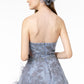 Feather Embellished Embroidered Sweetheart Mesh/Lace Long Dress - Farnelli